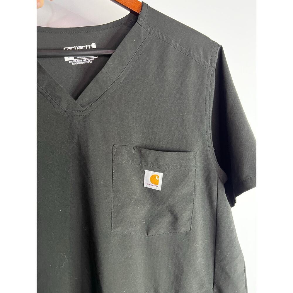 Carhartt Force Cross-Flex Men's V-Neck Scrub in Black Size Medium